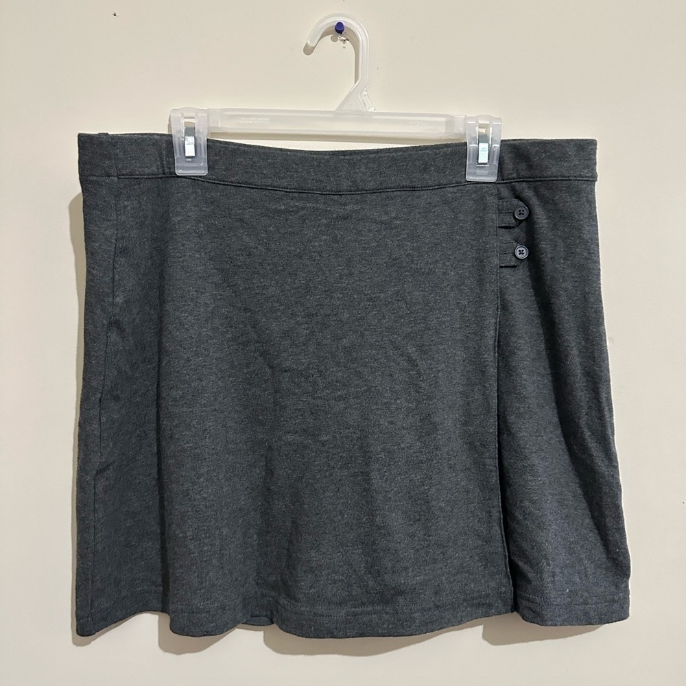 Lands’ End Size 16 Gray Preppy Micro Mini Skirt